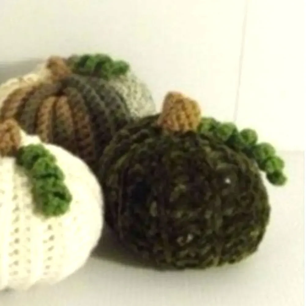 NWT Multicolor Handmade Crocheted Pumpkin Set of 3 by Dawny
